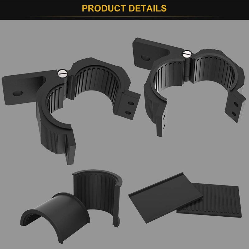 Audak 1 Pair Aluminum Mounting Bracket Kit Tube Clamp for 1.625 1.75 1.875 2 Inch Bullbar Roof Rack Roll Cage Horizontal Bar (1.6 to 2 Inch Adjustable) - Image 4